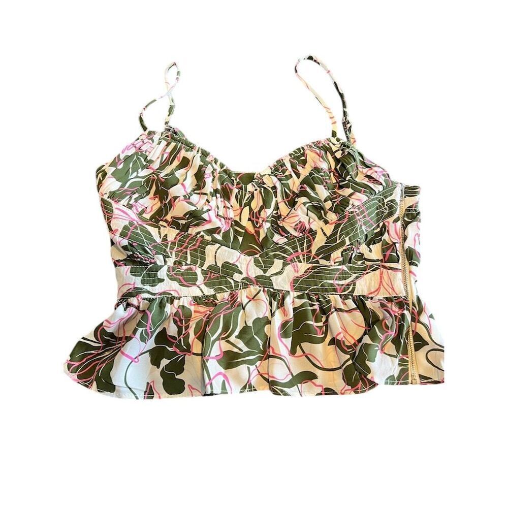 Parker Women's Floral Peplum Camisole Top Size 2 Multicolor